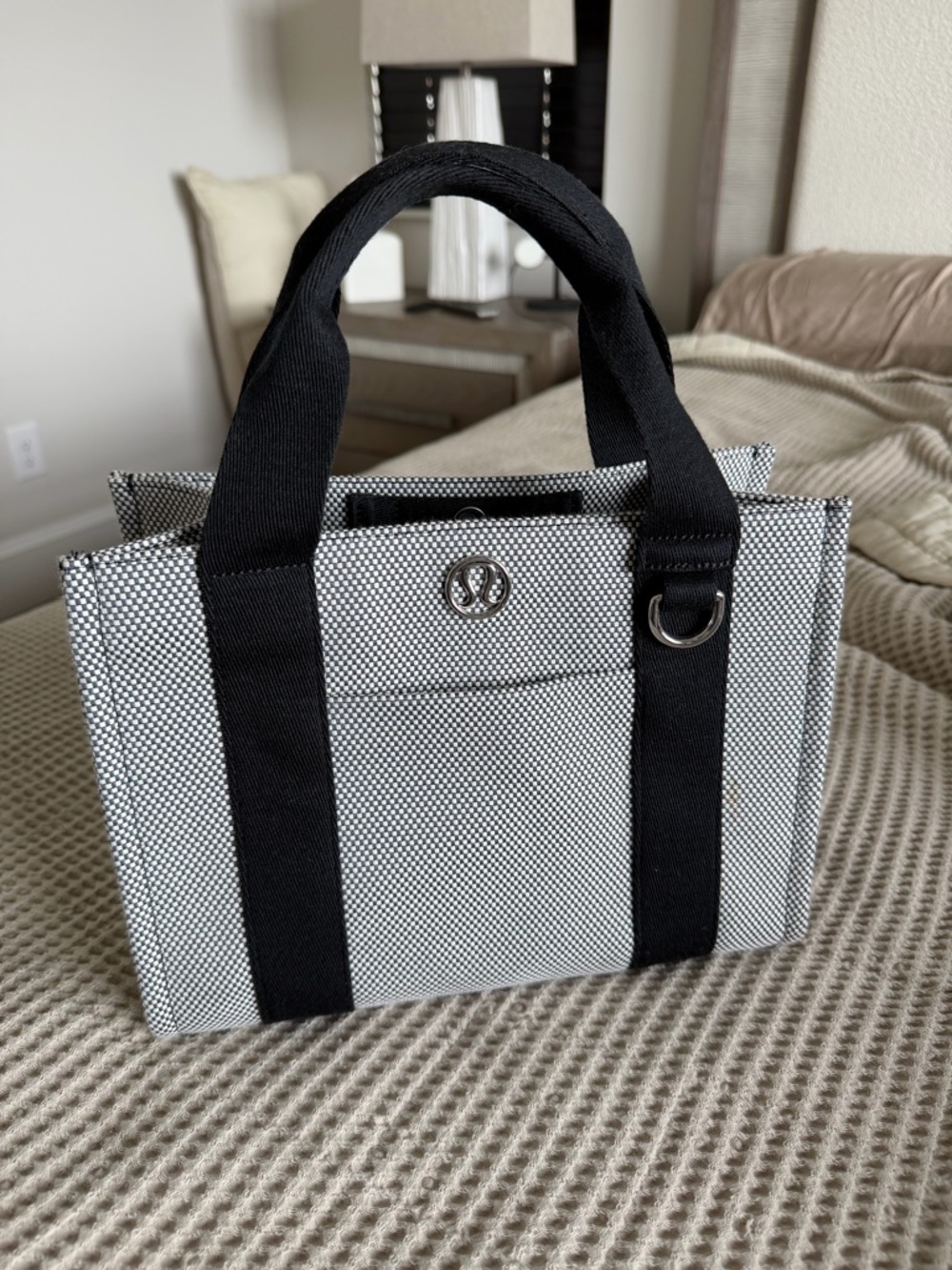 Lululemon Canvas Mini Tote in Black & White